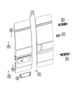 68172509AE - Doors, Door Mirrors and Related Parts: Rear Cargo Door, Left for Mopar Image