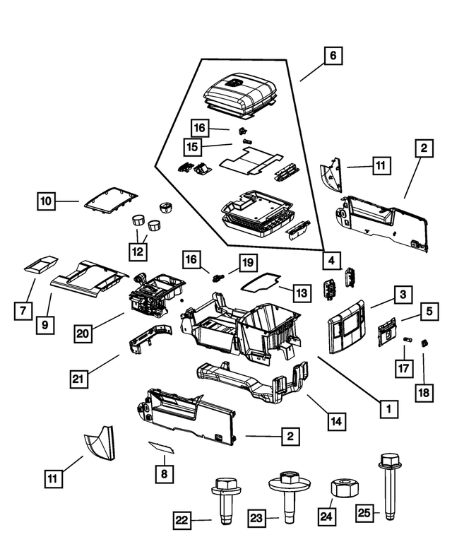 68053384AC - Air Conditioners and Heaters: Floor Console Duct for Dodge: Ram 1500, Ram 2500, Ram 3500 | Ram: 1500, 1500 Classic, 2500, 3500 Image
