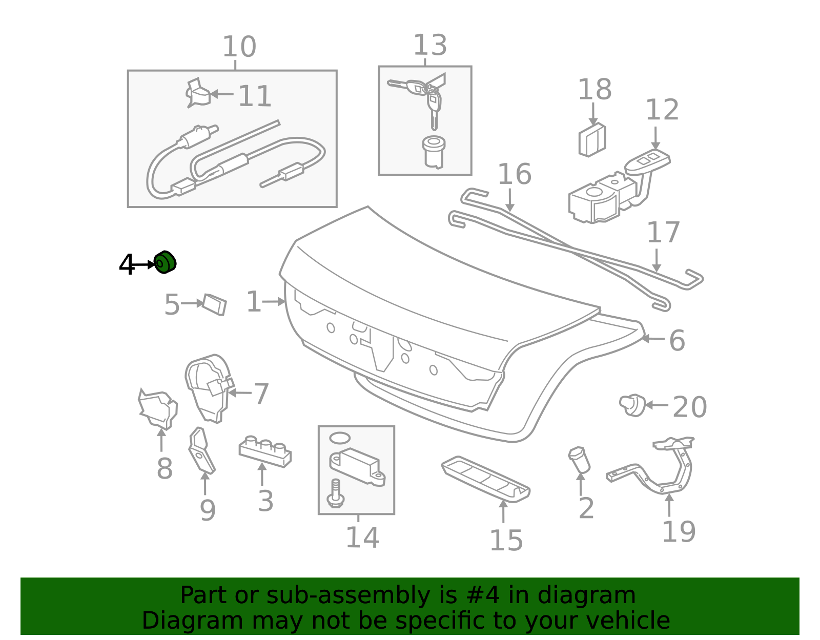 2008-2012 Honda Accord Trunk Lid Grommet 90812-SNA-003 | OEM Parts Online