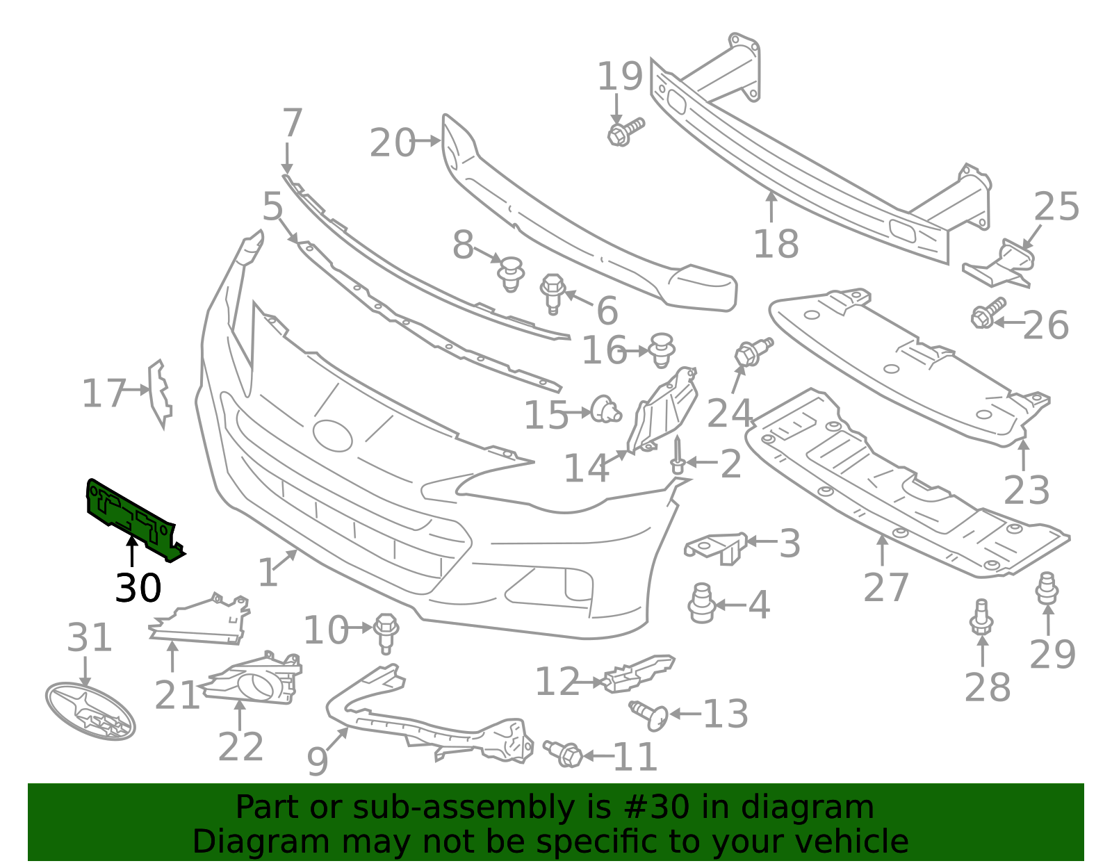 2013-2016 Subaru BRZ License Bracket 57751CA052 | Subaru Online Parts