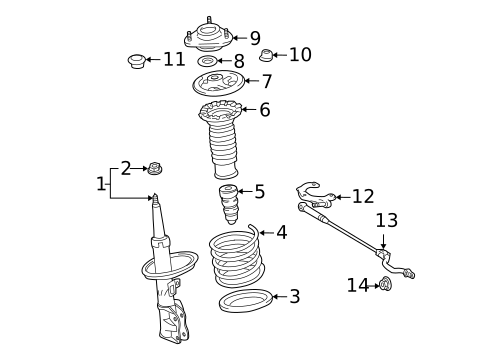 Struts & Components for 2005 Toyota Matrix #2