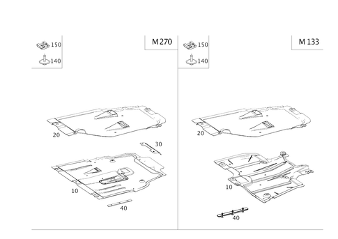 Engine Compartment Panelling, Gasoline Vehicles for 2014 Mercedes-Benz CLA250 #0