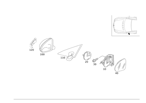 Outside Rear View Mirror, on the Left for 2006 Mercedes-Benz CLS55 AMG #0