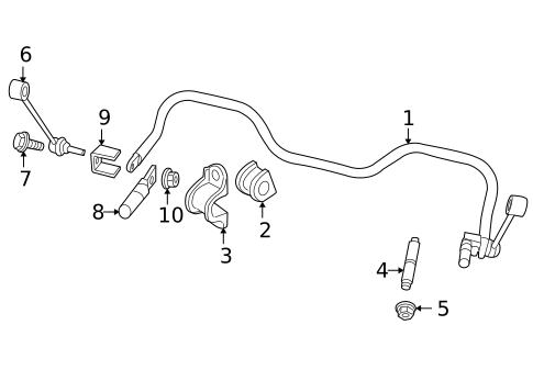 Stabilizer Bar & Components for 2010 Dodge Nitro #1