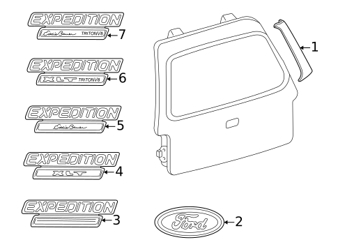 Exterior Trim - Lift Gate for 2001 Ford Expedition #0