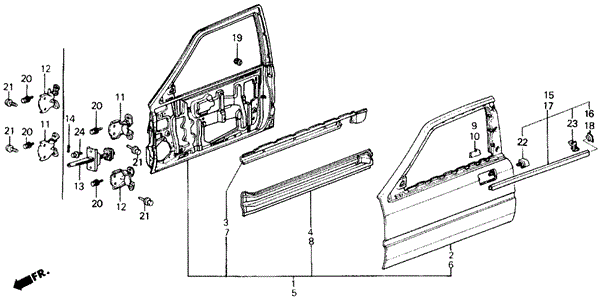 Front Door Panels 3DR for 1988 Acura Integra #0