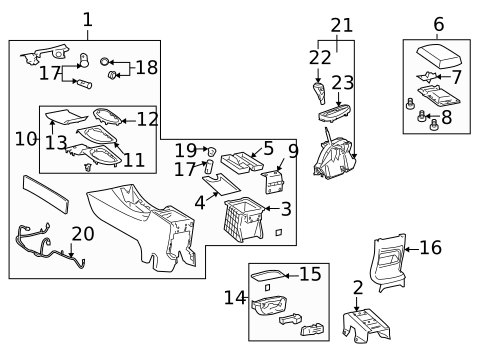 Center Console for 2016 Chevrolet Impala Limited #0