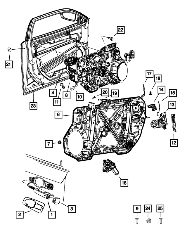 68151992AE - Doors, Door Mirrors and Related Parts: Exterior Door Handle, Right for Mopar Image