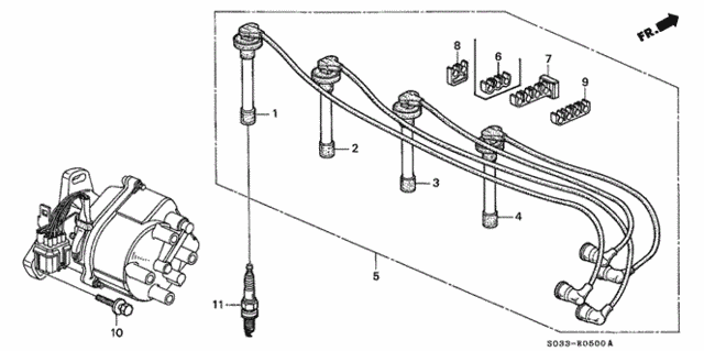 High Tension Cord - Spark Plug for 1997 Honda Civic #0