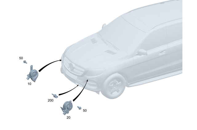 5428512 - Electrical Equipment and Instruments: Horn for Mercedes-Benz: GLE350, GLE450, GLE450e, GLE53 AMG, GLE580, GLE63 AMG S, GLS450, GLS580, GLS63 AMG, Maybach GLS600 Image image