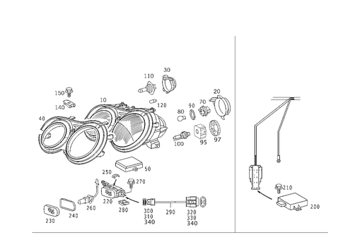 Lighting Unit for 2001 Mercedes-Benz CL 55 AMG&reg; #1