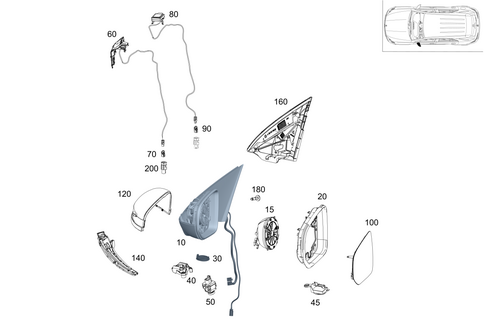 Outside Rear View Mirror, on the Left for 2020 Mercedes-Benz GLS450 #0
