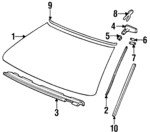 10255110 - Body: Windshield Spacer for Buick: Regal | Chevrolet: Lumina, Monte Carlo | Oldsmobile: Cutlass Supreme | Pontiac: Grand Prix Image