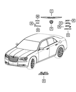 68195197AB - Exterior Ornamentation: Decklid Emblem for Mopar Image