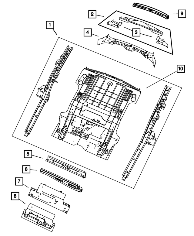55360781AX - Body Sheet Metal Except Doors: Rear Floor Pan for Mopar Image