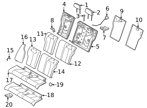 Rear Seat Components for 2016 BMW 228i #1
