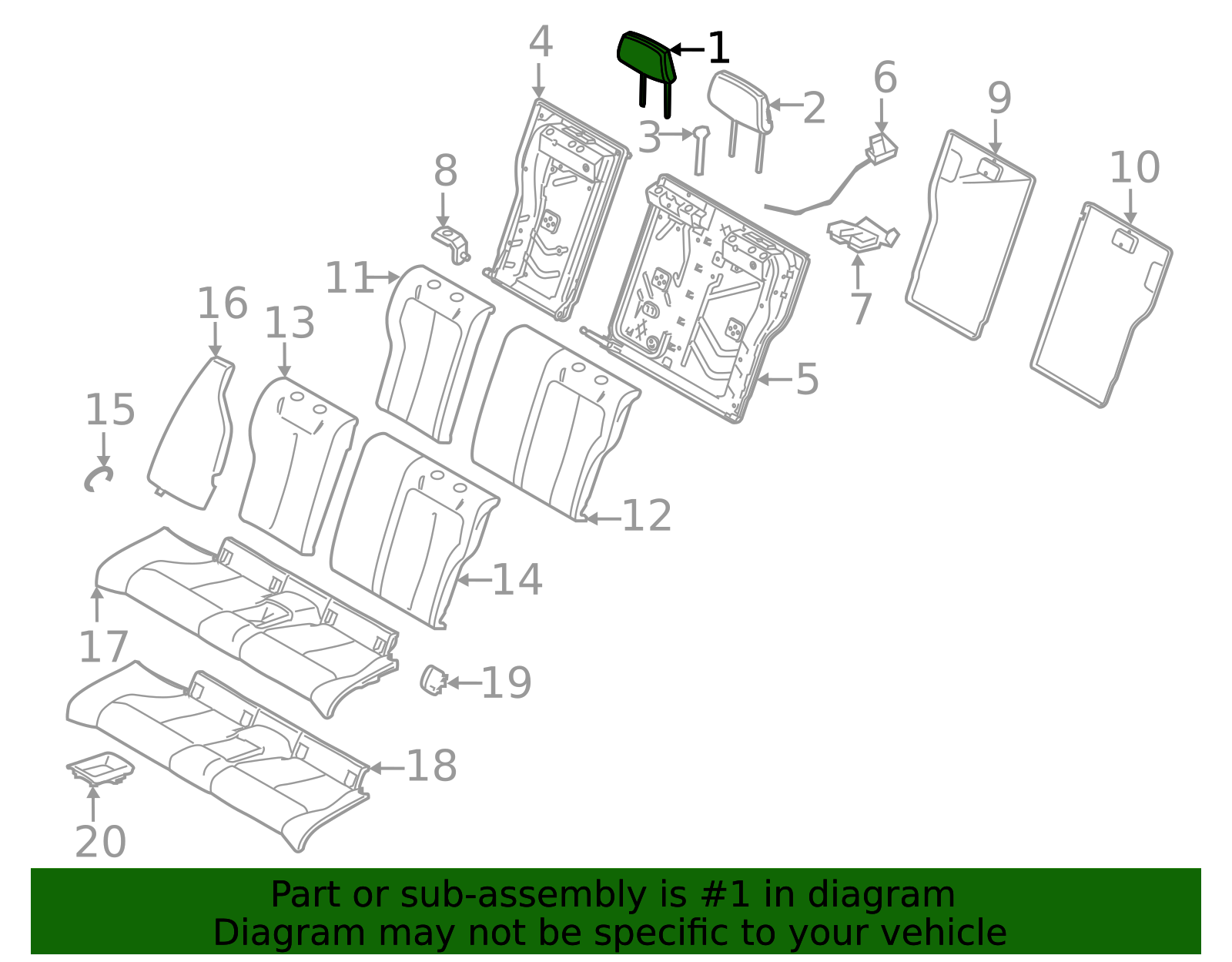 52-20-7-290-996 - High-Quality Headrest for AutoNation Parts