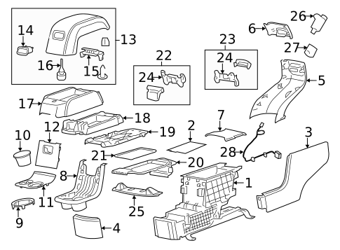 Rear Console for 2012 GMC Acadia #0