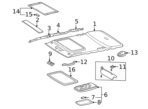 Overhead Console for 2001 Toyota RAV4 #0