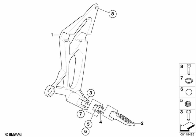46717678633 - : Footrest Plate, Rear Left for BMW-Motorrad Image