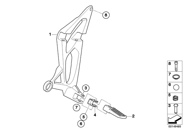46717678633 - : Footrest Plate, Rear Left for BMW-Motorrad Image