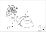 63216900474 - Lighting: Rear Light in the Side Panel,White Right for BMW Image
