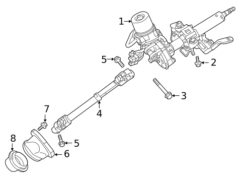Steering Column Assembly for 2014 Mitsubishi Outlander #0