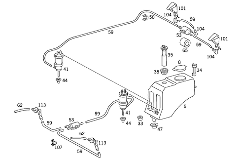 Pane Washer, Headlamp Wiper/Washer for 1988 Mercedes-Benz 260E #0