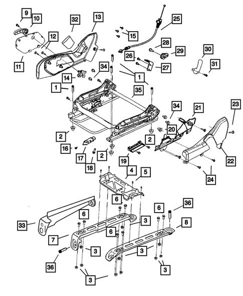 Front Seats - Adjusters, Recliners, Shields and Risers for 2009 Jeep Grand Cherokee #1