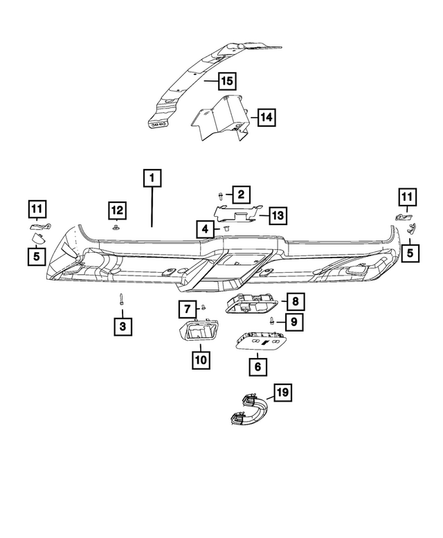 7DV62LA6AA - Interior Trim: Overhead Console Bezel for Mopar Image image