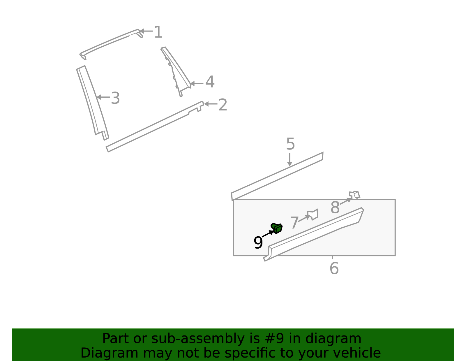 2009-2017 Chevrolet Traverse Lower Door Molding Retainer 25922732 GM ...