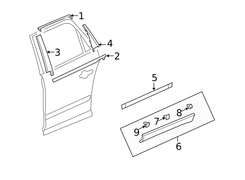 Exterior Trim - Rear Door for 2011 Chevrolet Traverse #0