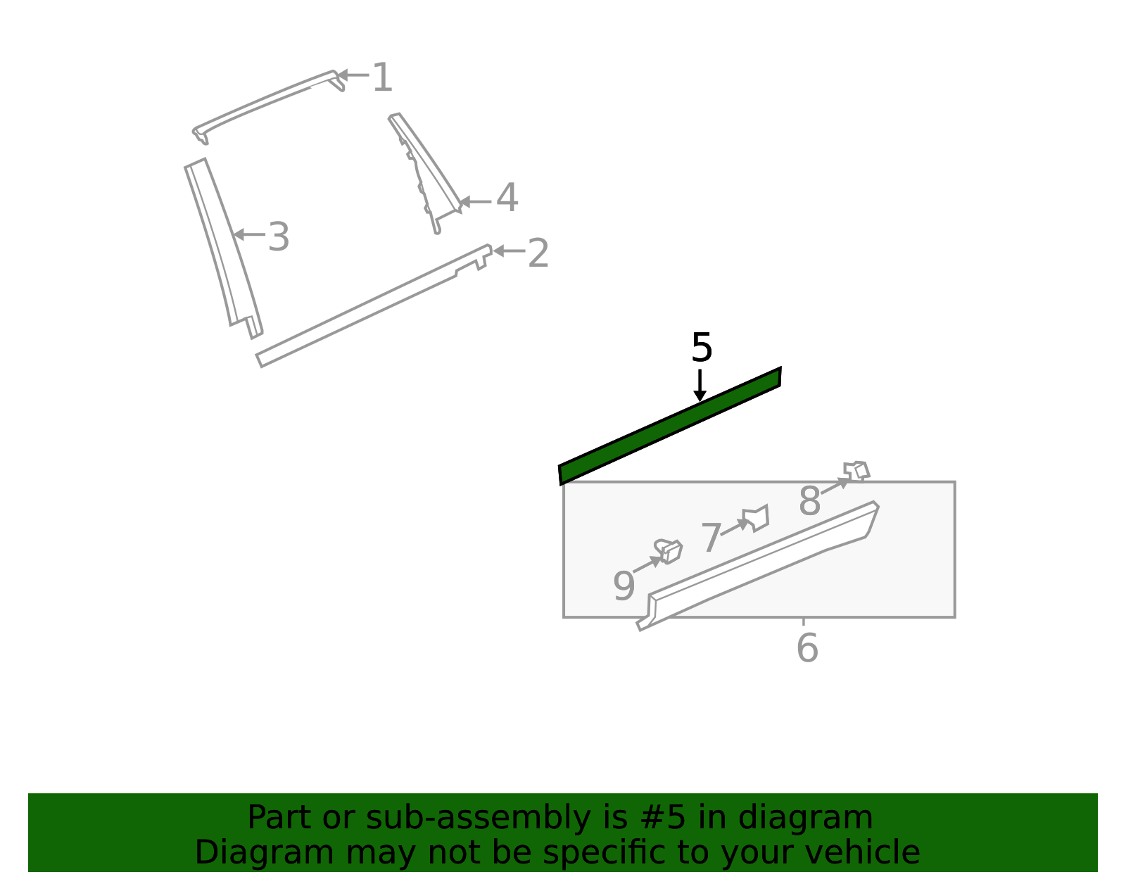 23104172 - Anthracite Passenger Side Door Molding 2013-2017 Chevrolet ...