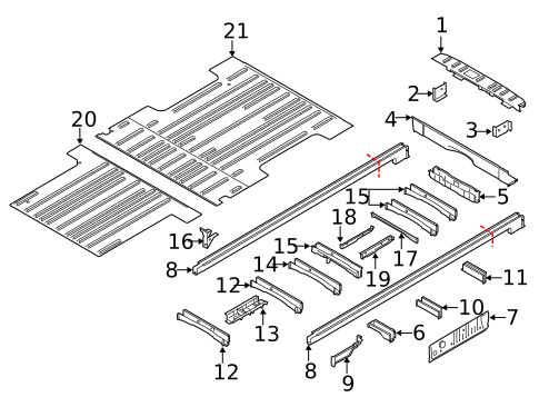 Rear Floor & Rails for 2019 Ford Transit-150 #1