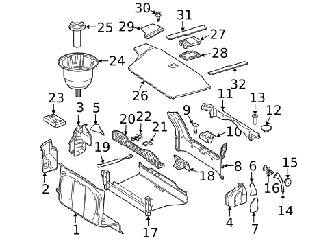 Interior Trim - Rear Body for 2006 Mercedes-Benz CLK350 #1