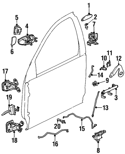 Lock & Hardware for 1999 Saturn SL1 #0