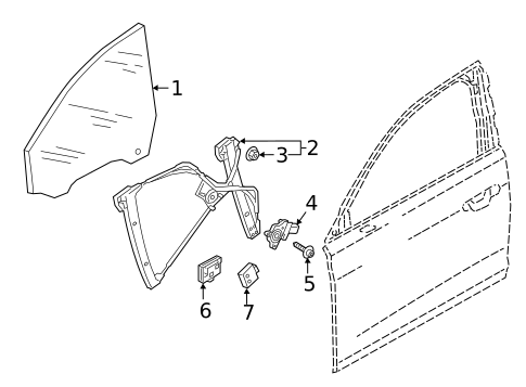 Glass - Front Door for 2025 Audi S7 Sportback #0