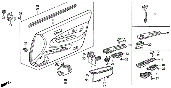 Front Door Lining for 1997 Acura TL #0