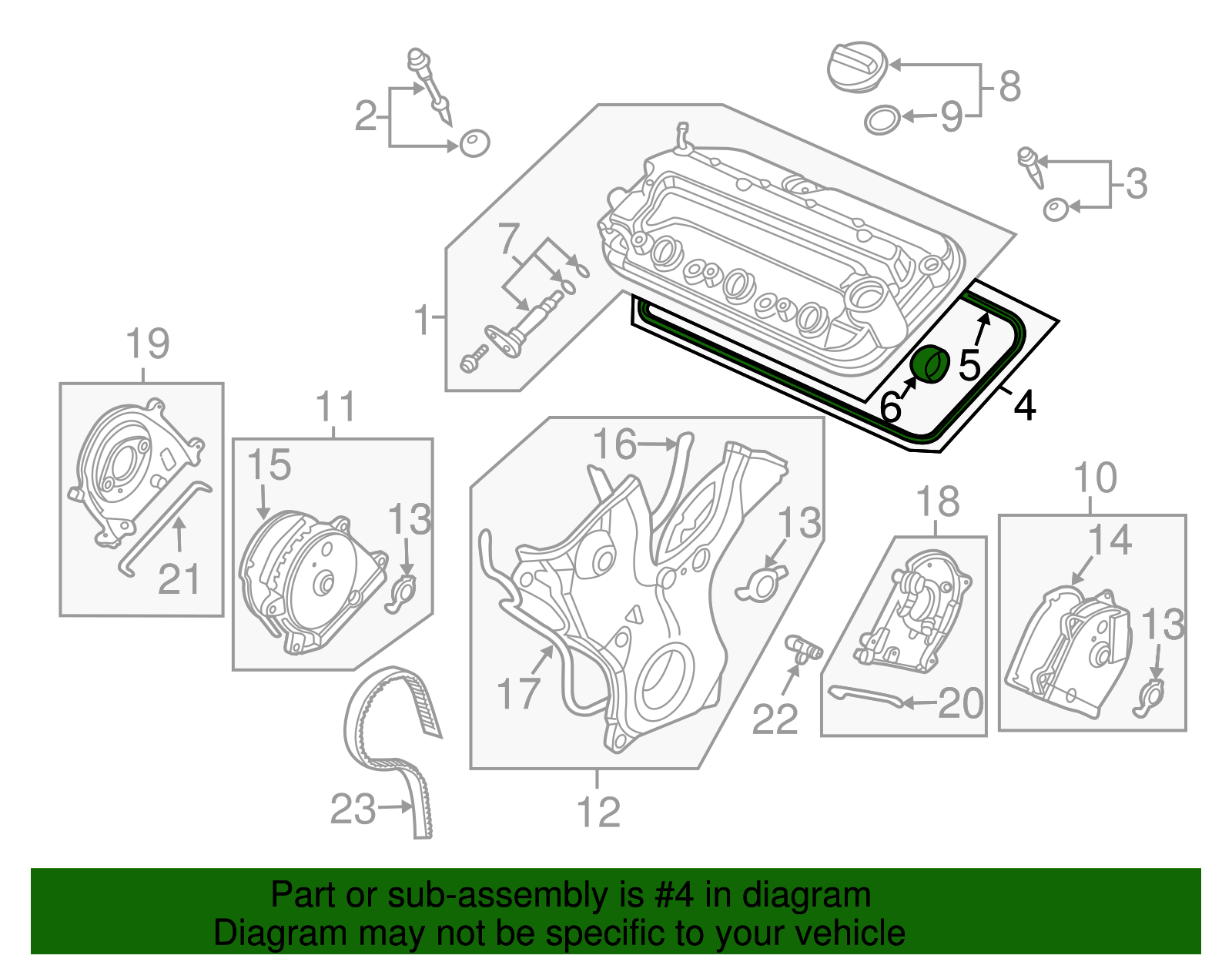 Valve Cover Gasket Set – 12030-RCA-A01 – Fits 03-09 Acura MDX, 06-08 Ridgeline, 08-10 Odyssey