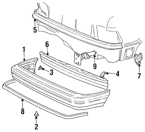 Bumper Assembly - Rear for 1991 Dodge Shadow #0