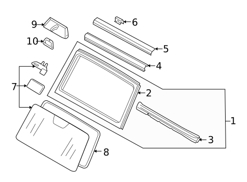 Glass - Windshield for 2005 Mercedes-Benz G 500 #0