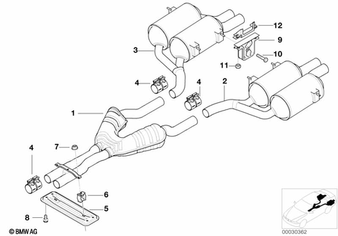 Exhaust System, Rear for 1999 BMW M5 #0