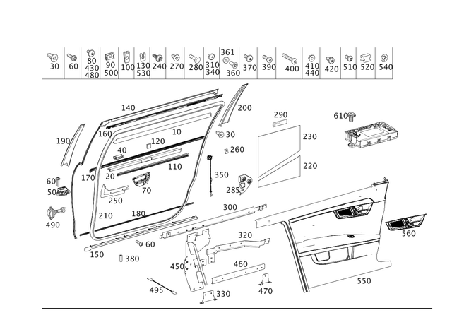 19832310 - Rear Doors: Strips for Mercedes-Benz Image image