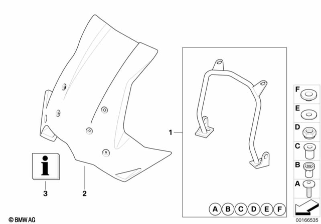 71607683059 - Frame and Mounting Parts: Touring Windshield - L=400Mm for BMW-Motorrad Image