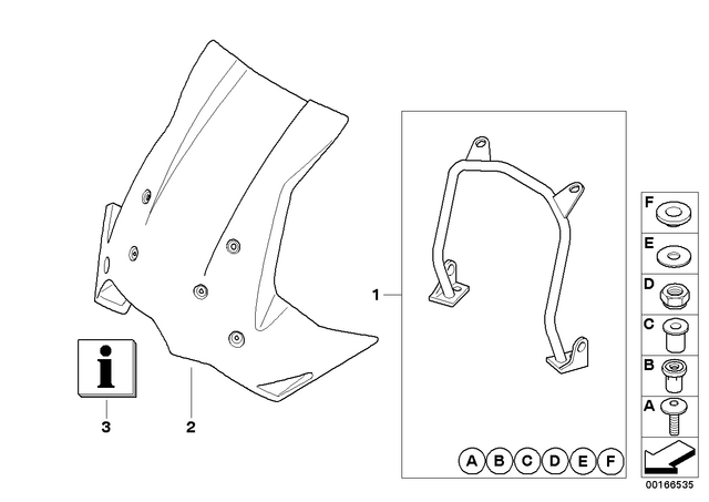 71607683059 - Frame and Mounting Parts: Touring Windshield - L=400Mm for BMW-Motorrad Image