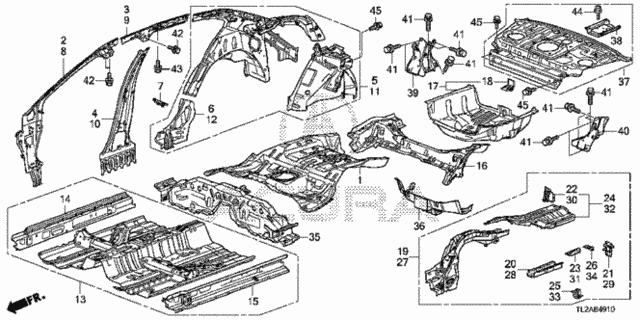 Floor - Inner Panel for 2014 Acura TSX #0