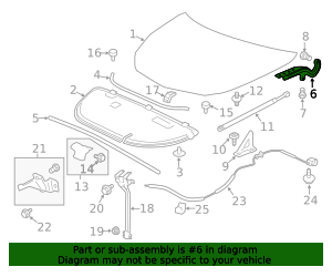 Driver Side Hood Hinge (Hood Side) 25946834 | OEM Parts Online