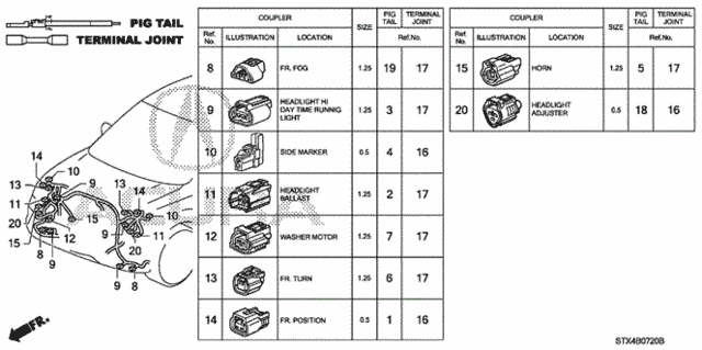 Electrical Connectors (FR.) for 2008 Acura MDX #0