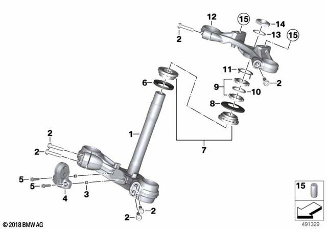 31428560399 - Front Axle, Front Suspension: Lower Fork Cross Brace -  for BMW-Motorrad Image