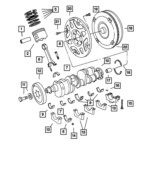 Crankshaft, Pistion and Torque Converter for 2001 Dodge Dakota #0